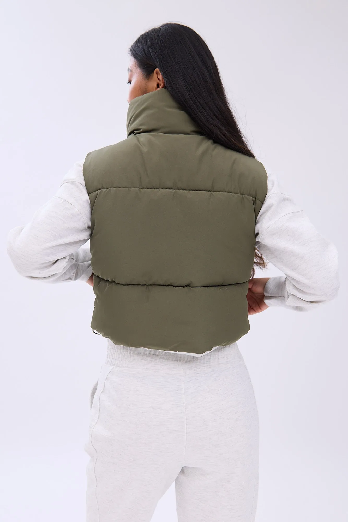 AERO Zip-Up Cropped Puffer Vest