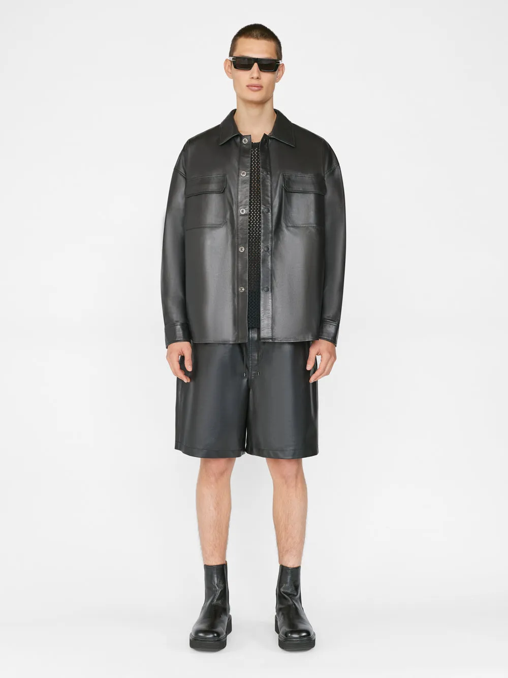 Leather Shirt -- Noir